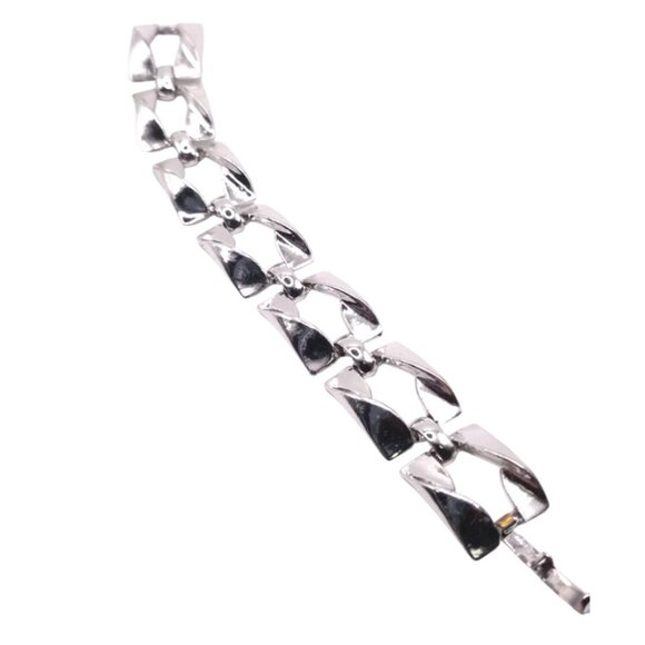 Unbranded Jewelry - Silver-Tone Geometric Link Bracelet For Women Modern Design Polished Finish